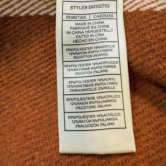 Women's Steve Madden Cream Burnt Orange Western Fringe Shacket Size XS New - Picture 5 of 9